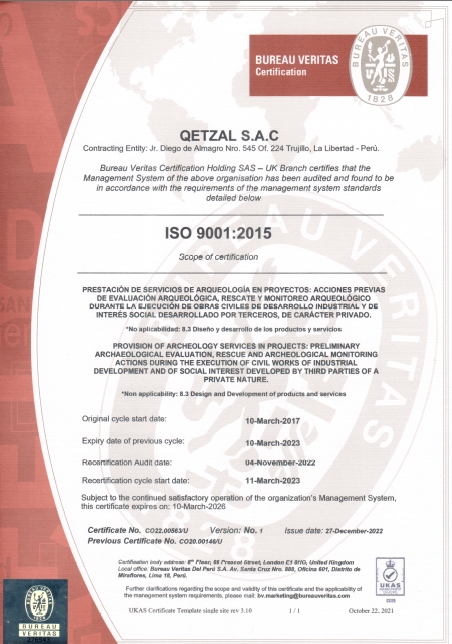 Certificado QETZAL ISO 90012015
